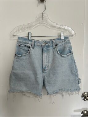 Abercrombie & Fitch Light Blue Distressed Denim Shorts
